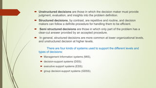 Business Intelligence and decision support system 