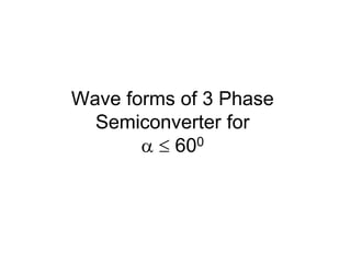 Wave forms of 3 Phase
Semiconverter for
  600
 