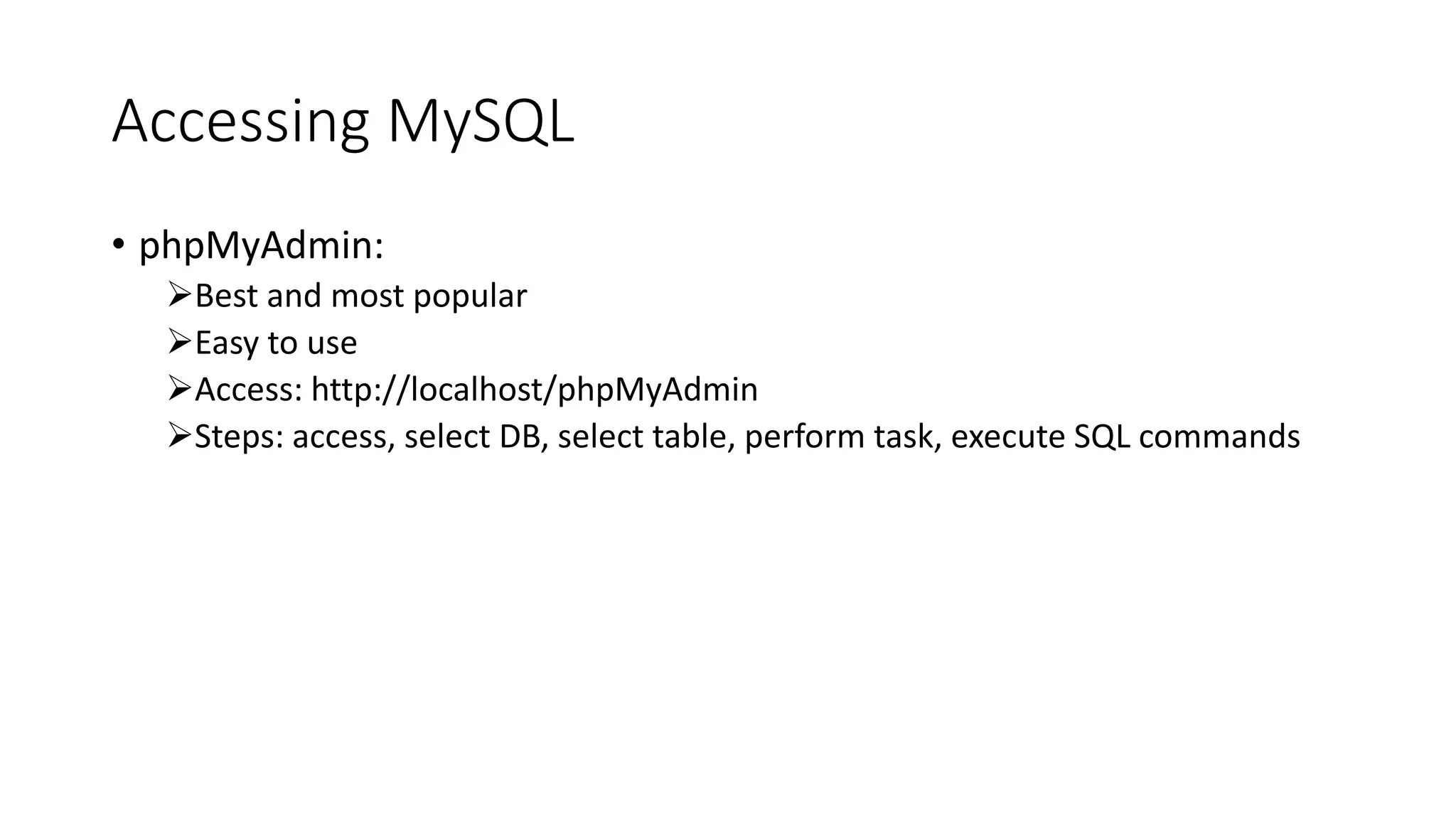 Introduction to MySQL in PHP | PPT