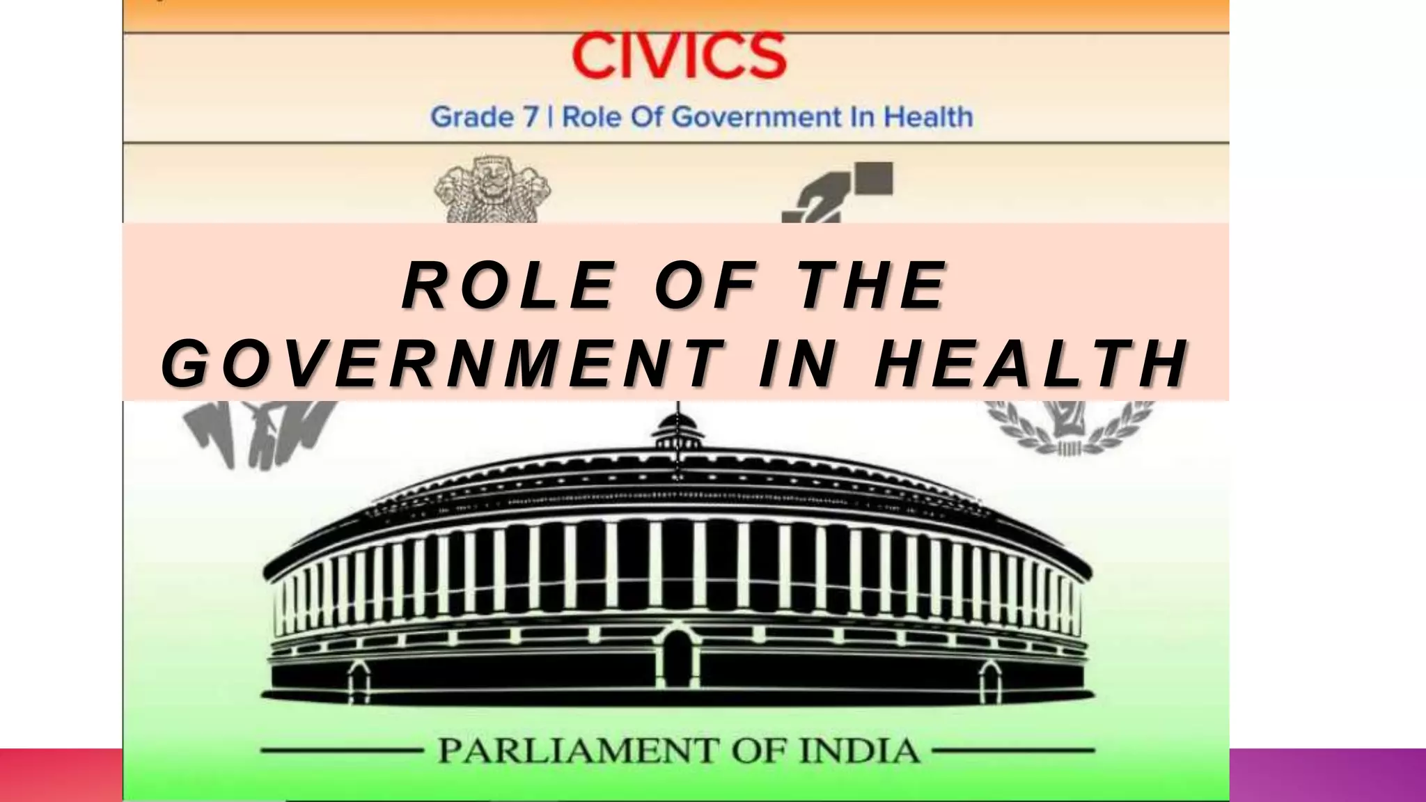 Role of government in Health class 7 | PPTX