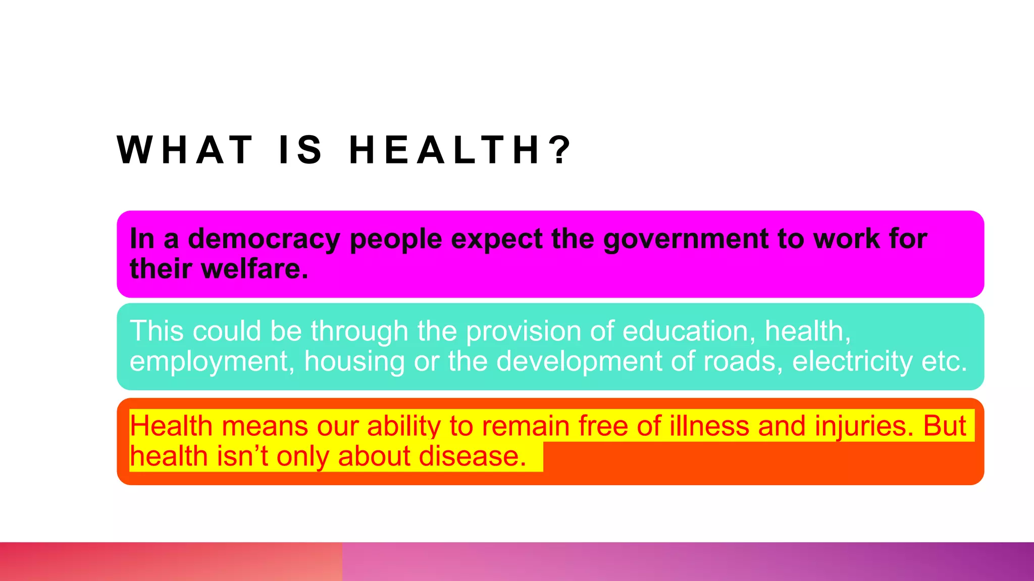 Role of government in Health class 7 | PPTX