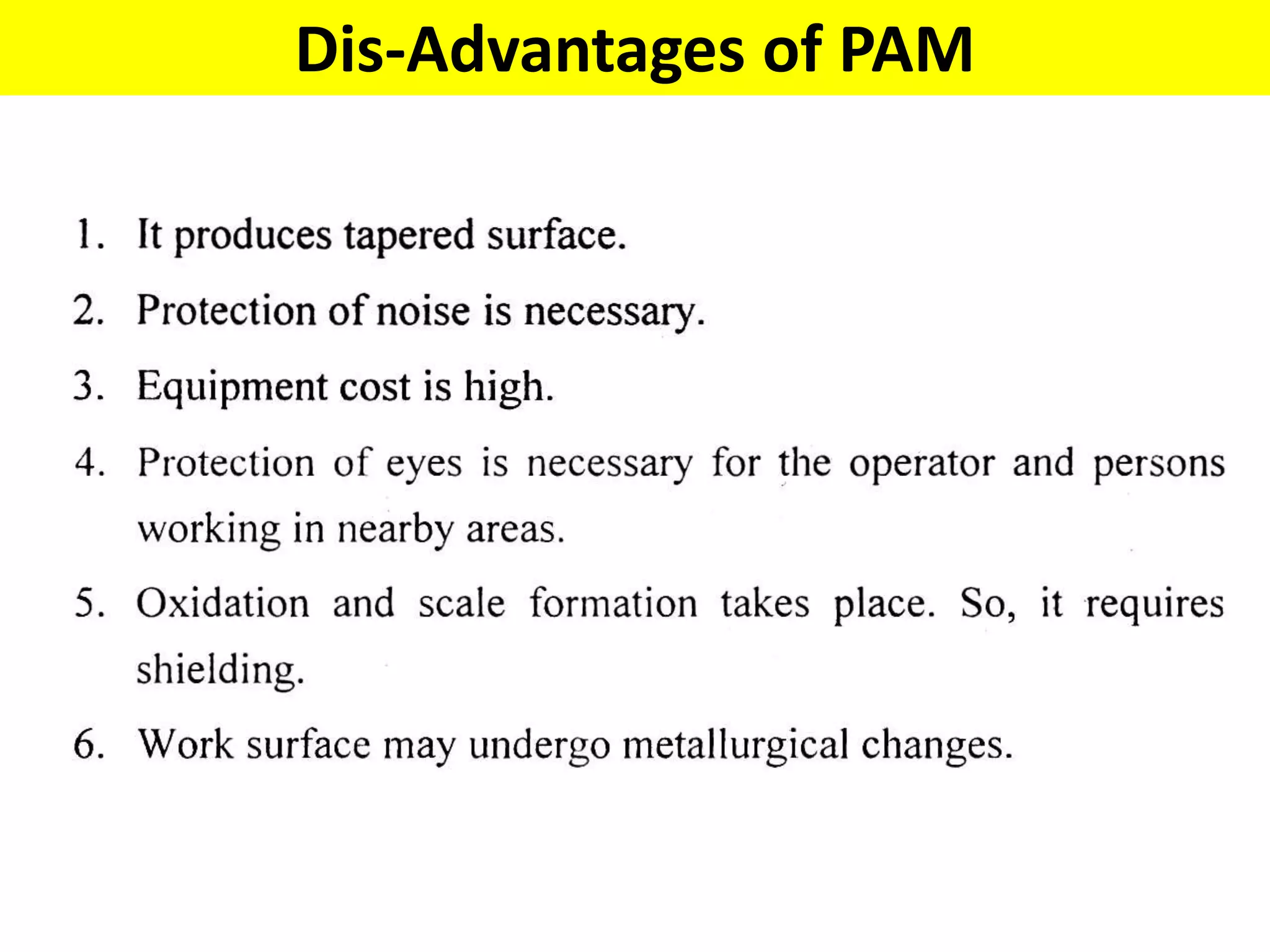 Dis-Advantages of PAM
 
