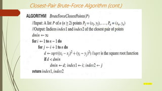 Closest-Pair Brute-Force Algorithm (cont.)
07-03-2022
 