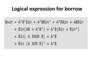 Logical expression for borrow
 