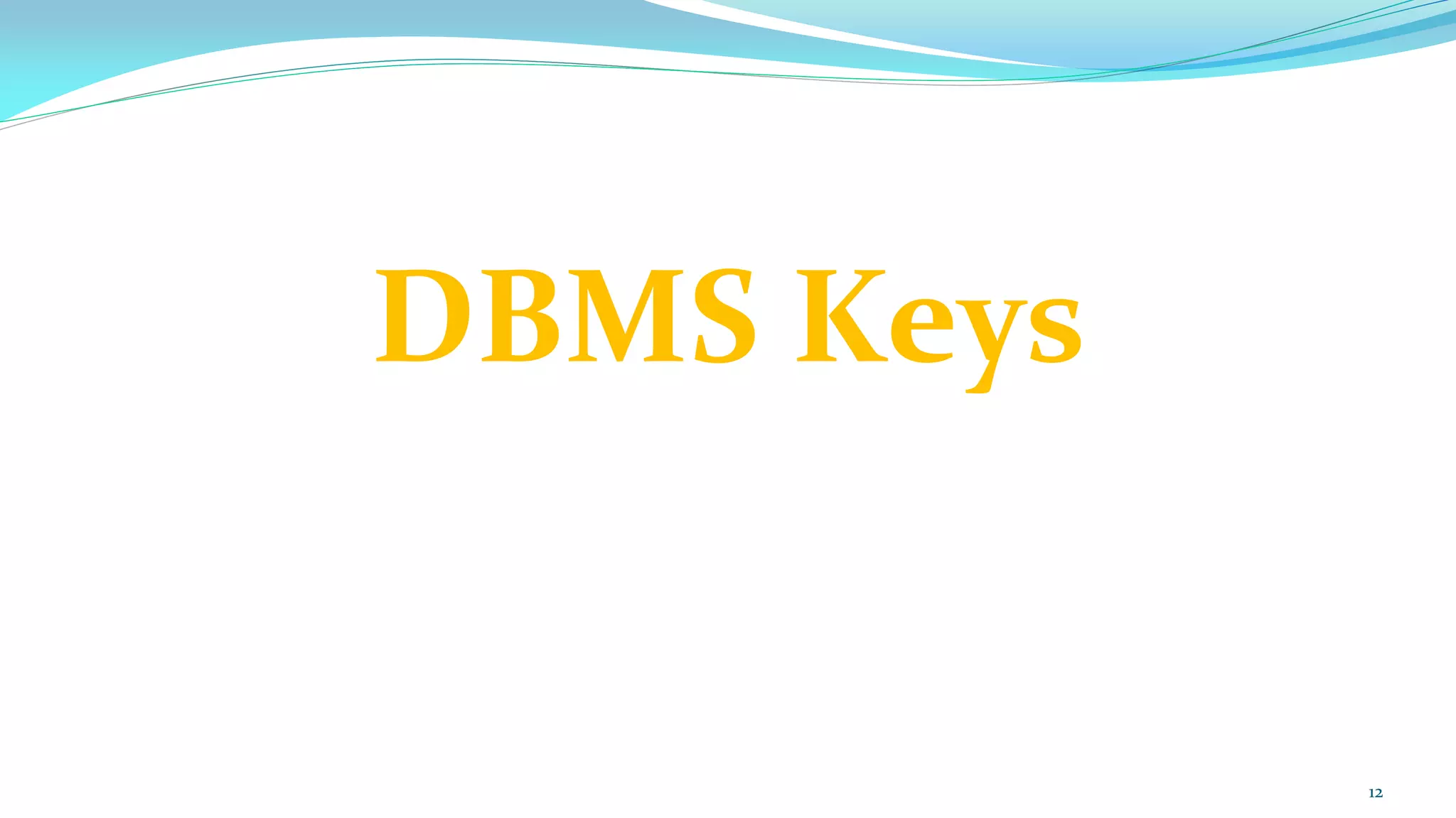 DBMS Keys
12
 