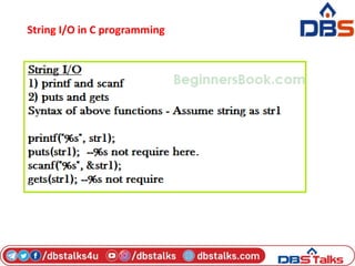 String I/O in C programming
 
