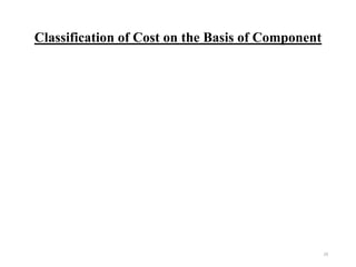 29
Classification of Cost on the Basis of Component
 