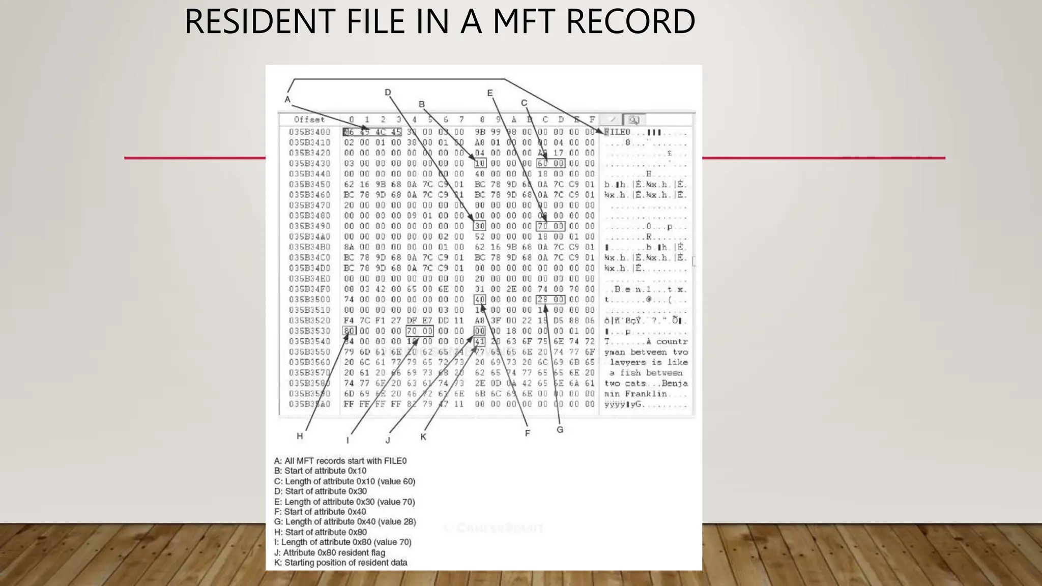 RESIDENT FILE IN A MFT RECORD
 