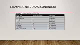 EXAMINING NTFS DISKS (CONTINUED)
 