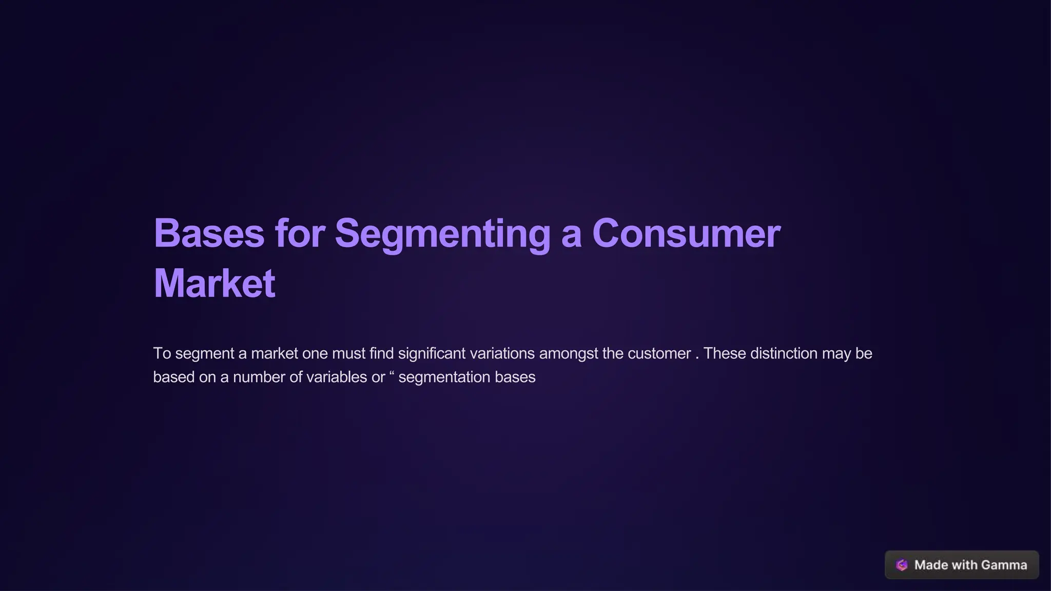 Introduction To Market Segmentation On Management Ppt