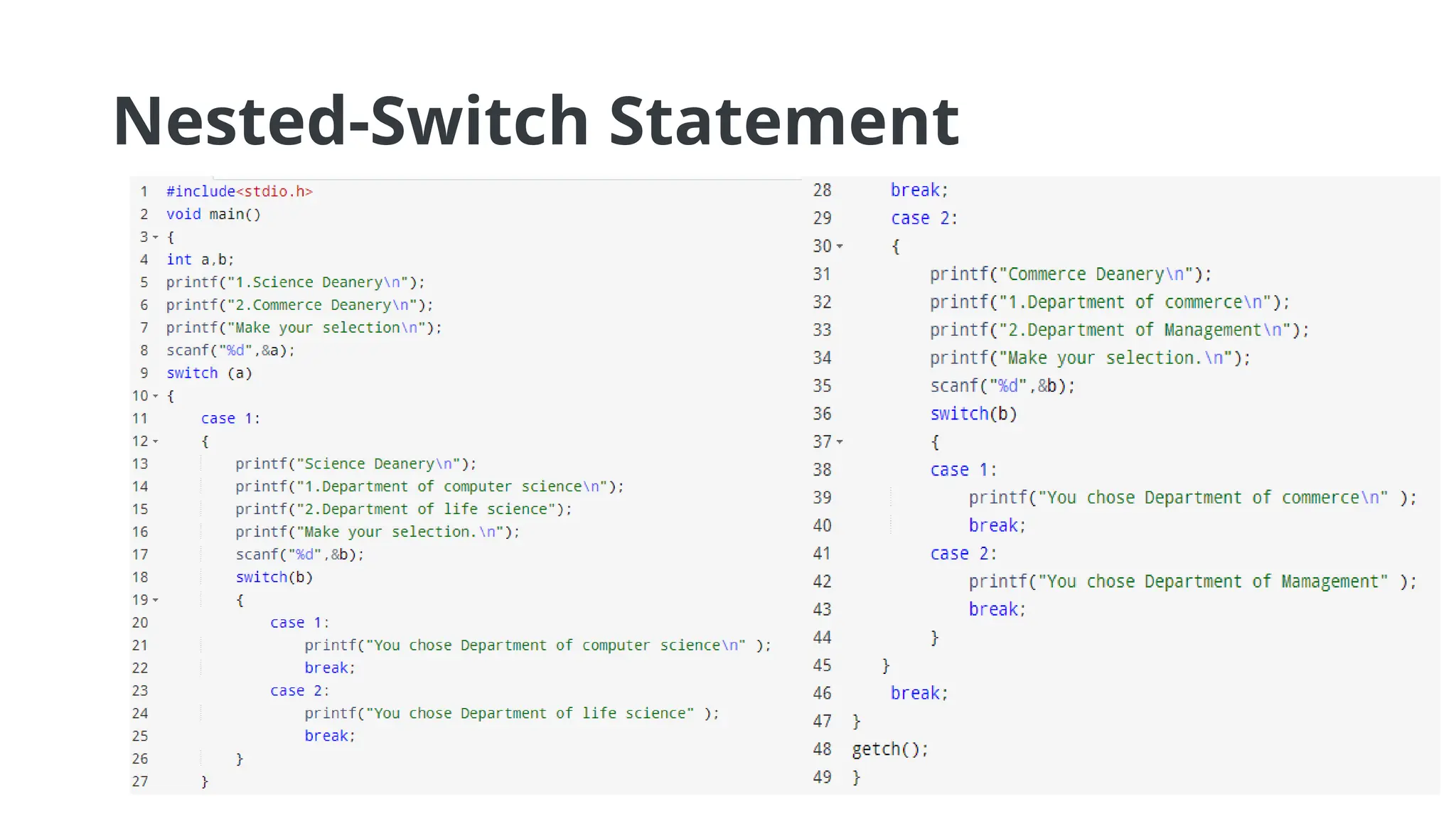 Nested-Switch Statement
 