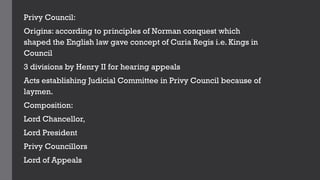 Privy Council and Establishment of Federal Courts | PPTX