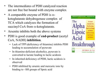 Pdh Inhibit Biochemistry - Introduction to metabolism, glycogen metabolism, citric ...