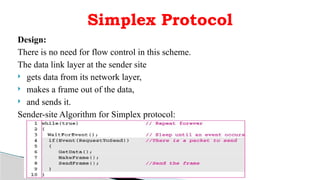 Computer Networks Unit2.pptx Data link layer Design issues, Framing ...