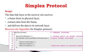 Computer Networks Unit2.pptx Data link layer Design issues, Framing ...