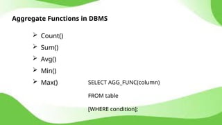 Relational algebra and calculus in Database management system | PPTX