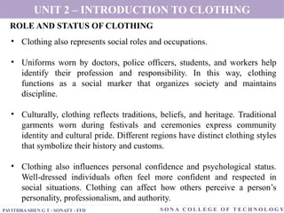 a ppt about fashion technology INTRODUCTION TO CLOTHING | PPTX