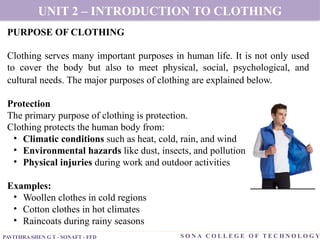 a ppt about fashion technology INTRODUCTION TO CLOTHING | PPTX