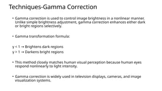 Gamma Correction Function Preprocessing, Enhancement and Smootheninng of Image Processing | PPTX