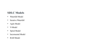 Software Process Framework and SDLC Prescriptive Process Models ...