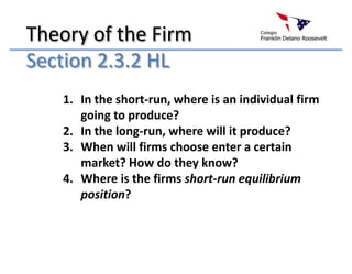 Perfect CompetitionProfit maximization: MR = MCLoss-minimizing case:PC FirmP PC IndustryP/CMCATCSindustryAVCATCPeMR=D=AR=P1DindustryQQfQIf the firm's costs increase or the price it can sell for decreases, it may be in a situation where it must minimize losses. ·ATC > AR, the firm is losing money on each unit it produces.  ·The AR is still greater than AVC, meaning the firm can cover its variable costs in the short-run·The firm will remain open as long as it can cover its variable costsAR - ATC is negative, meaning the firm is experiencing losses
