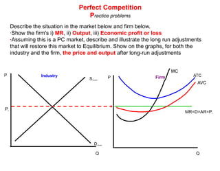 Perfect CompetitionAllocative and Productive EfficiencyDiscuss:"Purely competitive markets are clearly undesirable. Firms in such markets are doomed to earning NO profits, so how could such a market be good for society?"Firms in purely competitive industries:Why are they winners?Why are they losers?Consumers in purely competitive industries:Why are they winners?Why are they losers?