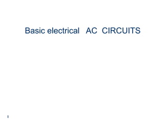 11
Basic electrical AC CIRCUITS
 