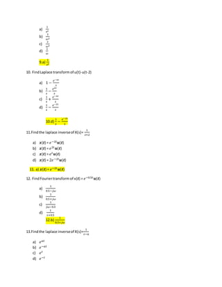 Unit 2 analysis of continuous time signals-mcq questions | DOCX