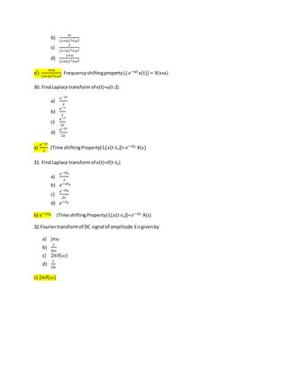 Unit 2 analysis of continuous time signals-mcq questions | DOCX