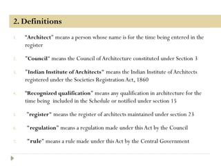 Unit 2 - Architects Act, COA n competitions.pptx