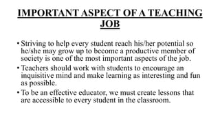 Roles And Responsibilities Of A Teacher