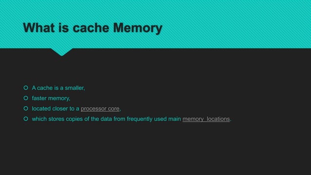 CACHE MEMORY | PPT