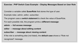 Comprehensive Guide to PHP Control Structures and Functions in Web ...
