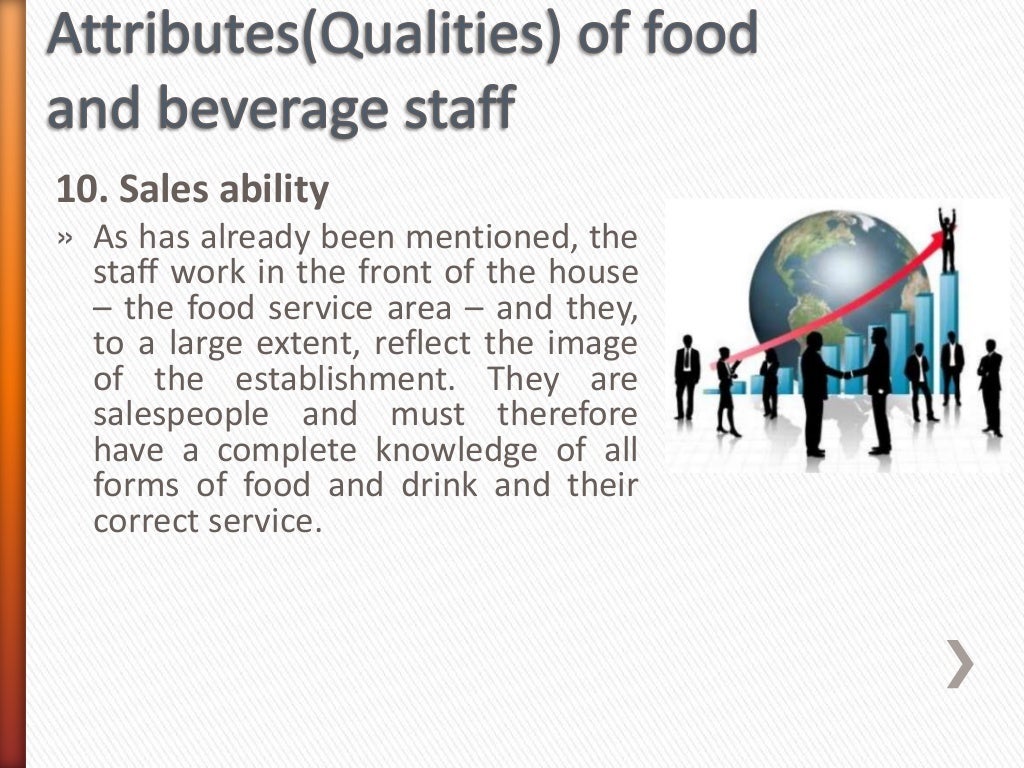 food & beverage organization structure & attributes