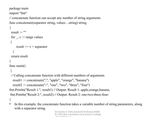 Functions in Go Programming Language | PPTX