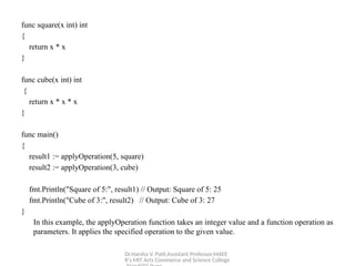 Functions in Go Programming Language | PPTX