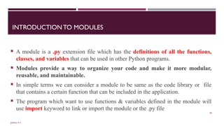 Unit 2 - Functions in python - Prof Jishnu M S | PPTX
