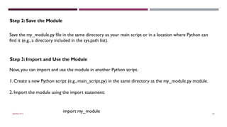 Unit 2 - Functions in python - Prof Jishnu M S | PPTX
