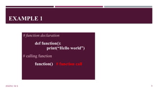 Unit 2 - Functions in python - Prof Jishnu M S | PPTX