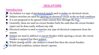 Isolator, circuit breaker and it's Type .pdf