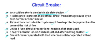 Isolator, circuit breaker and it's Type .pdf