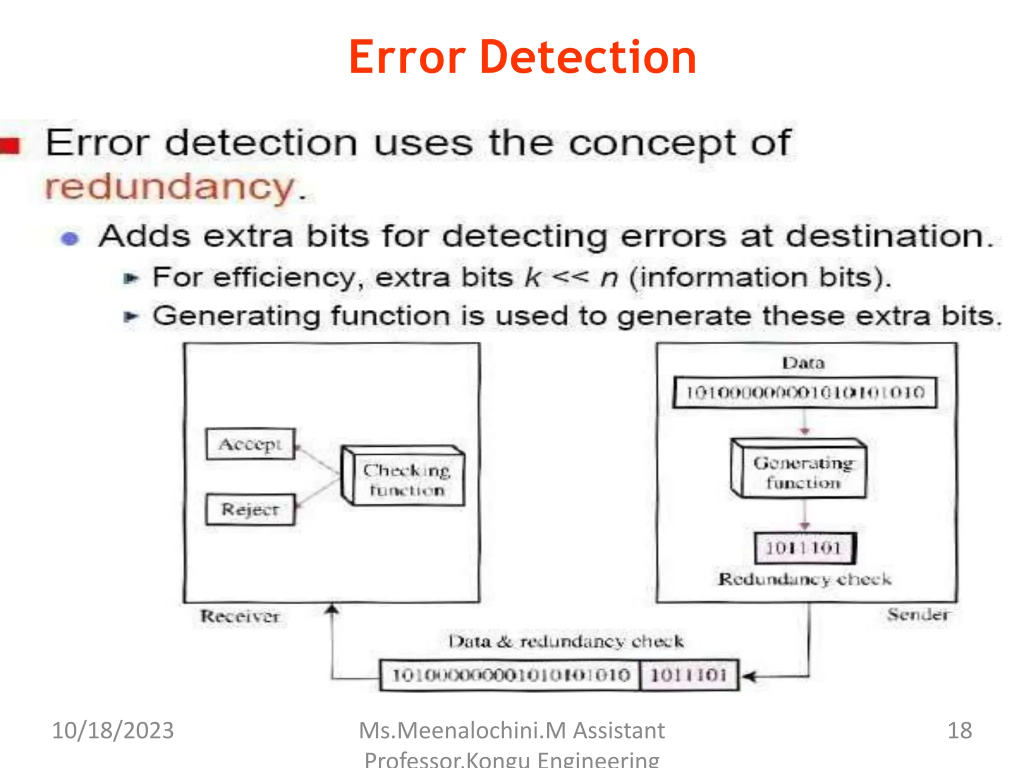 Error Detection
10/18/2023 Ms.Meenalochini.M Assistant 18
 