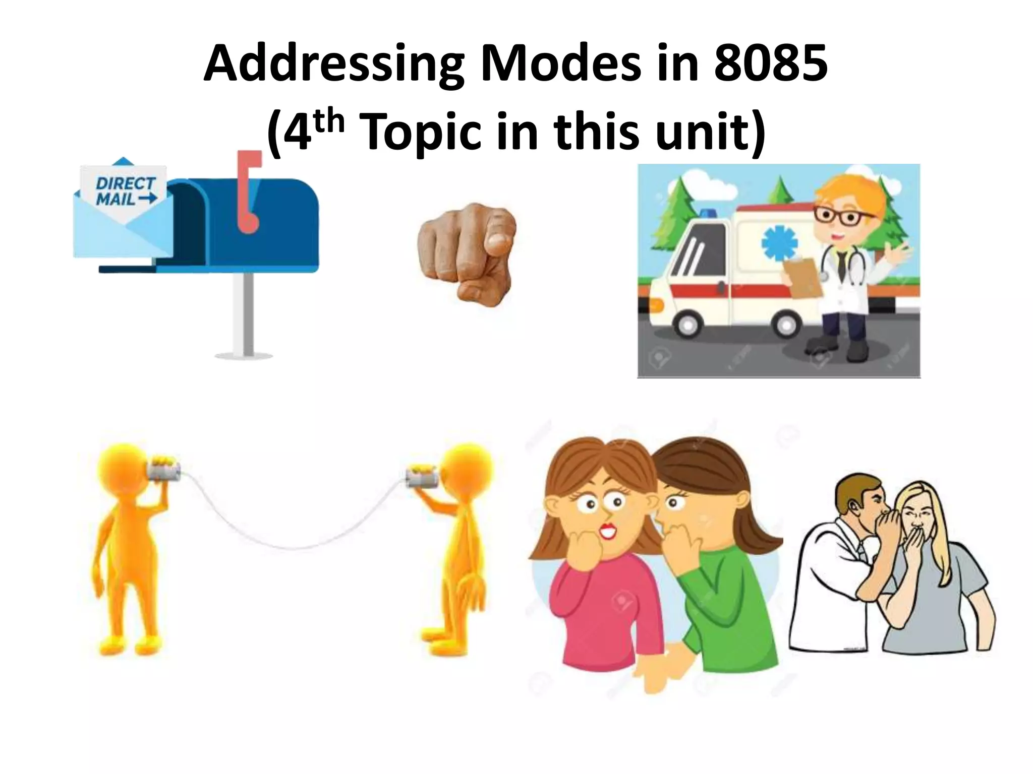 Addressing Modes in 8085
(4th Topic in this unit)
 