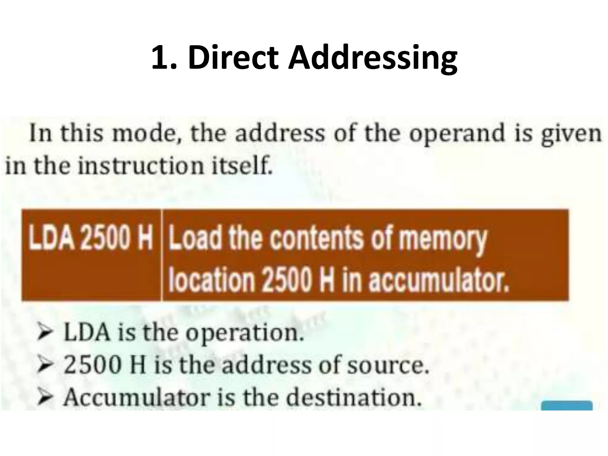 1. Direct Addressing
 