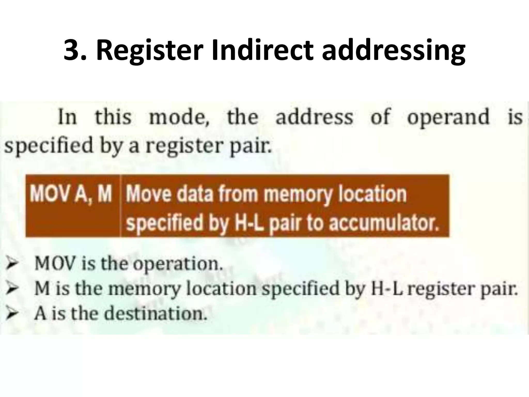 3. Register Indirect addressing
 