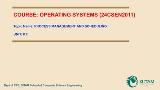 Comprehensive Overview of Process Management and Scheduling in ...
