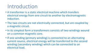 Unit 2- Three phase power transformers. Focusing on the calculations ...