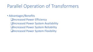 Unit 2- Three phase power transformers. Focusing on the calculations ...