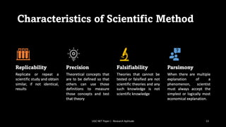 Characteristics of Scientific Method
13
UGC NET Paper I - Research Aptitude
 