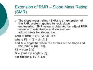 Orientation Rmr Unit 2 - Rock Mass Classification.ppt